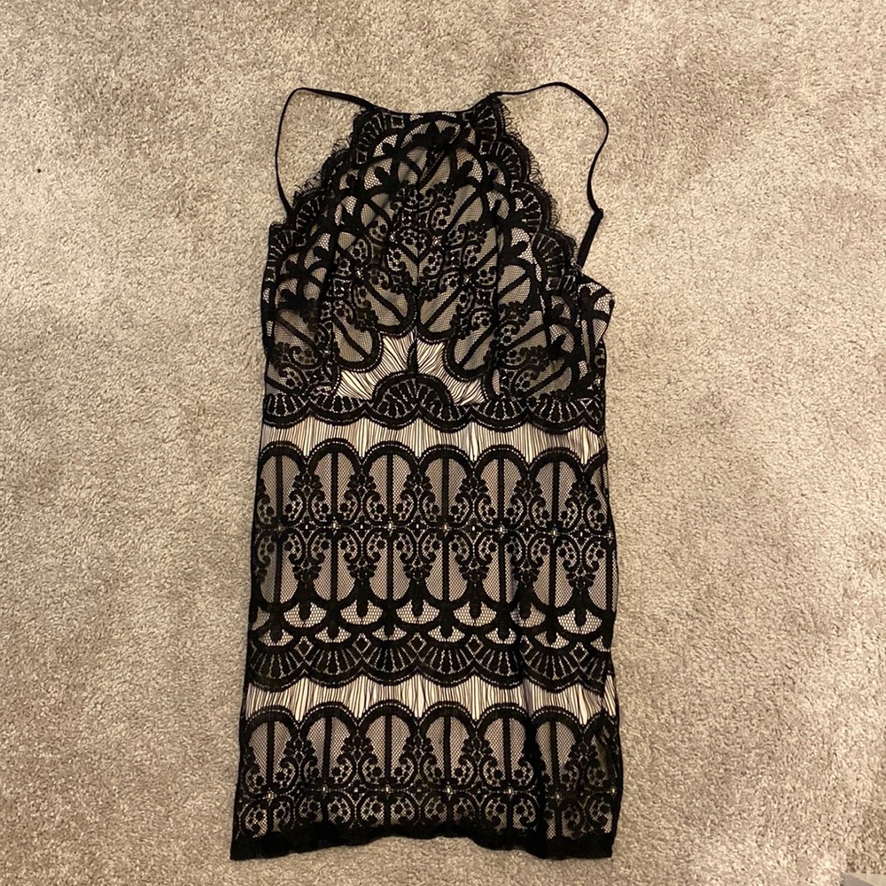 Tobi black lace mini dress size medium
